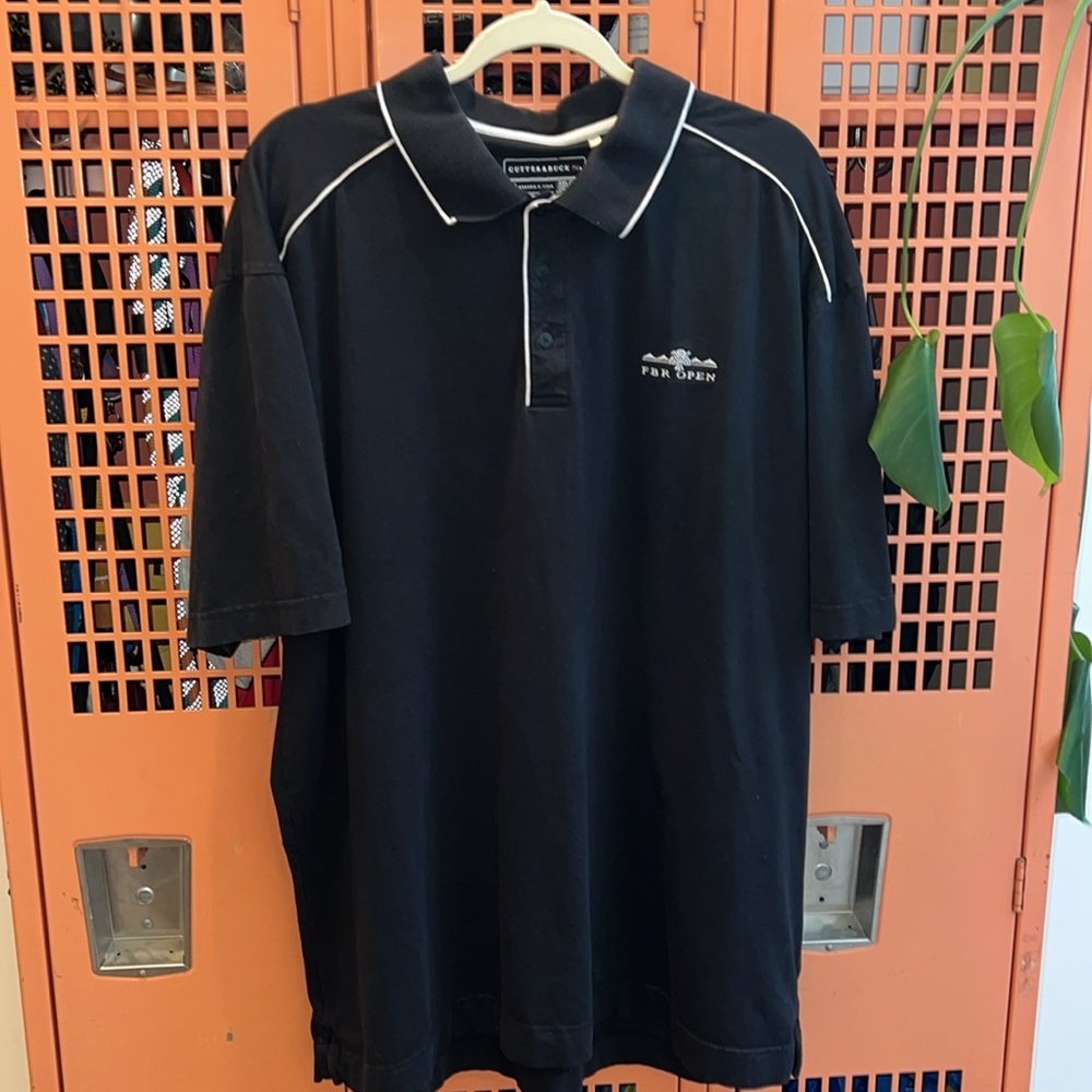 Cutter & Buck PGA Tour Black cotton golf Polo Shirt. Size XXL. EUC